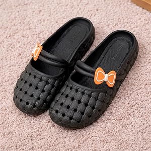 Women's Bow Slide Sandals Non-Slip Quick-Dry Soft Cushioned 0.8 Inch Thick Sole Indoor Outdoor Bathroom Beach Shoes