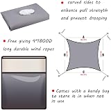 HEYOMART Sun Shade Sail 2m x 2m Square Grey UV 98% Waterproof Outdoor view 2