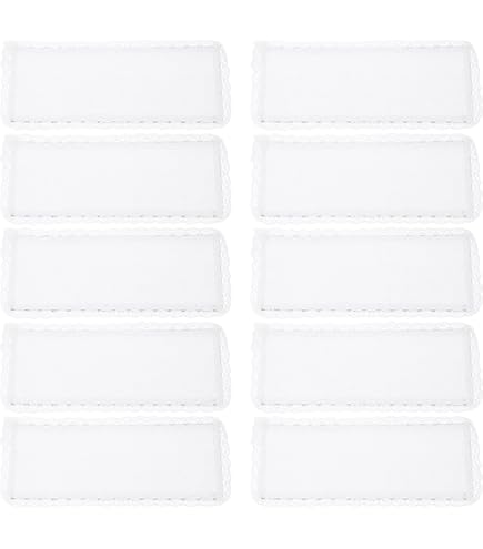 10pc Pure White Embroidery Edged Bookmarks - Blank Cross Stitch DIY Craft Kit