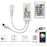 Mini RGB Led Strip Controller with Alexa, Wifi / App Controlled, Remote Control Working Controller with Android and IOS System 5V-28V For all 3528 5050 2835 led strip