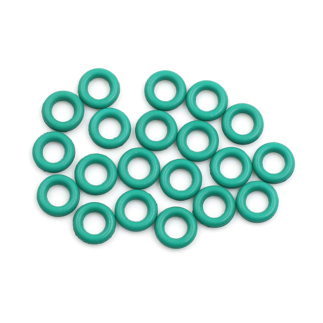 X AUTOHAUX Fluorine Rubber O-Rings, 10mm OD 5mm ID 2.5mm Width FKM Seal Gasket for Machinery Plumbing, Green, Pack of 20