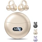 Jacuate Clip on Earbuds,Open Ear Earbuds Wireless Bluetooth 5.4, Lightweight Open Ear Headphones with Mic 60H Battery,Waterproof, for Sports, Running, Small Ears & Glasses Wearers,Workouts