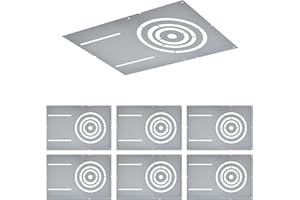 LEGDINDOOR 6 Pack New Construction Mounting Plate with 3-4-6" Round Hole –13× 9" Galvanized Steel Recessed LED Light Plate in Wafer Light Bracket, Thin Recessed Ceiling Light with Junction Box