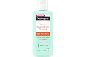 Neutrogena Acne Stress Control Oil-Free Triple-Action Face Toner, Skin Care with 2% Salicylic Acid, Acne Toner for Face with Green Tea & Cucumber Extract, Nourishing & Refreshing, 8 fl. oz