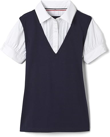 vest and polo shirt