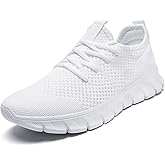 CMNZHK Women Running Tennis Shoes Slip On Walking Gym Atheltic Fashion Sneakers Breathable Workout Lightweight Shoe White Size 8