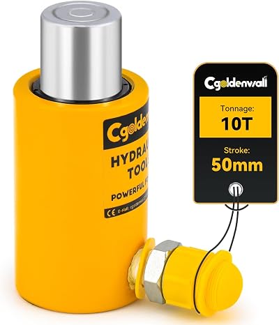 CGOLDENWALL 10T Hydraulic Cylinder Ram 50mm Stroke 104mm Height for Bridges