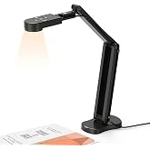 4K USB Document Camera for Teacher, 8MP Webcam &amp; Visualiser for A3 Size with Dual Microphones, 3-Level LED Light, Image Invert, Foldable for Live Demo, Work with Windows, macOS and Chrome OS