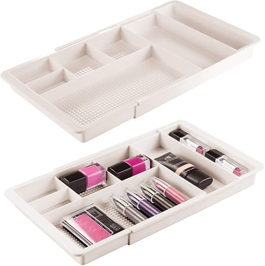 Amazon Com Mdesign Adjustable Expandable Plastic Drawer Organizer