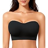 HEPOE Strapless Bras for Women, Wireless Push Up Bandeau Bralette, Seamless Padded Tube Top Anti-Slip Everyday Bra