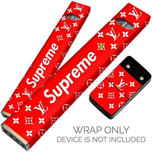 JUUL Skin - JUUL Charger Pods Wraps - JUUL Wrap - JUUL Starter Kit Sticker - JUUL Pen Decal - Supreme x LV Red