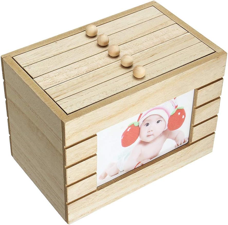 Retro Wood Photo Album Box Wooden Case Gift DIY 6 Inch 100Pcs Photos Storage