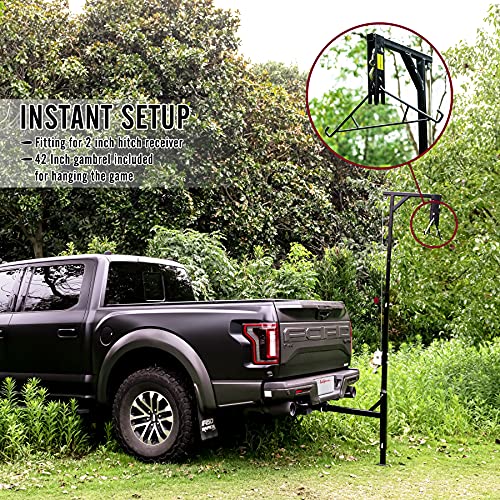 LYTACTICS 450 lb Portable Game Hoist with Truck Hitch Mount Deer Hanger