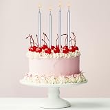 LFBEST Silver Birthday Candles 12 Pieces with Holder, 13cm Tall Glitter Cake view 5