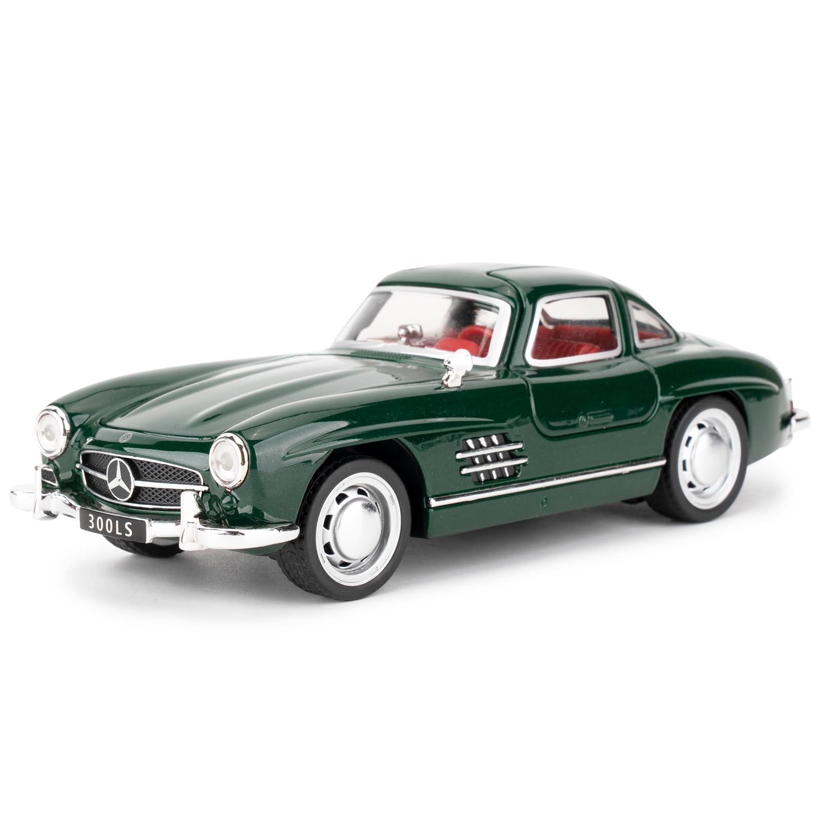 1955 Mercedes-Benz 300sl Vintage Car Model, 1/32 Toy Vehicle with Sound&Light Function and Pull Back Function, Collector's Quality Model Cars, Gift for Kids Green