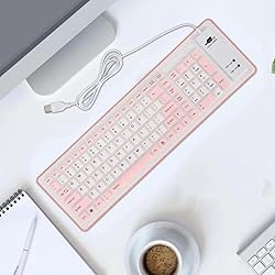 Atzuofan USB Wired Silicone Keyboard, Portable