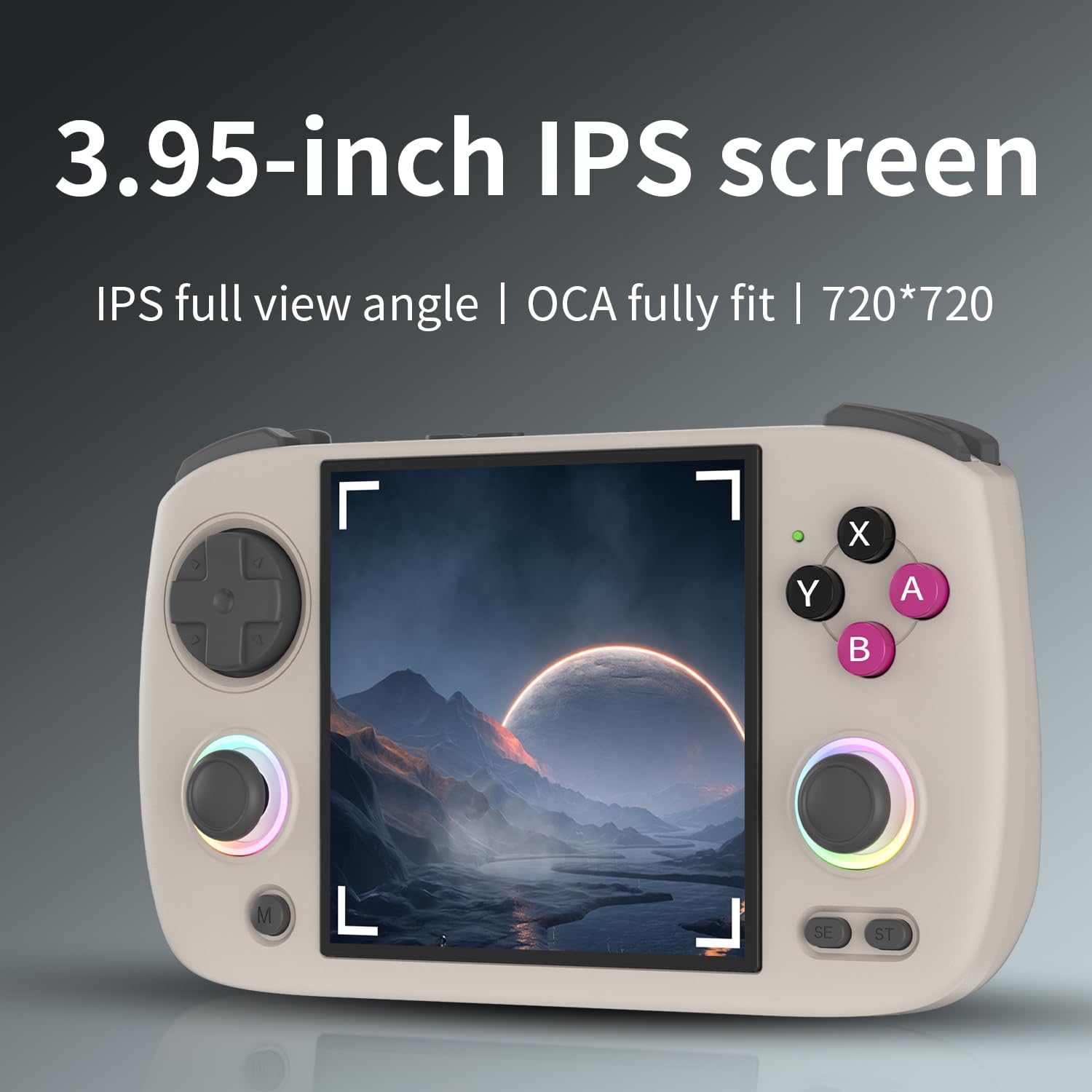 RG CubeXX Retro Handheld Game Console , 3.95 Inch IPS Screen Linux System Built-in 64G TF Card 5056 Games Support TV Output 5G WiFi Bluetooth 4.2 (Gray)