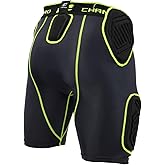 CHAMPRO boys 5-Pad Youth Football Bull Rush 5 Pad Girdle, Black, X-Large US