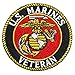 Hot Leathers, USMC VETERAN MILITARY, High Thread Iron-On / Saw-On Rayon PATCH - 3" x 3", Exceptional Quality