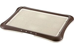 Richell Paw Trax Mesh Training Tray, Brown 25.2 x 18.9 x 1.6" | Richell Paw Trax Mesh Training Tray: Puppy Potty Pad Holder for Indoor Use, Anti-Chewing and Tearing, Ideal for Potty Training Puppies