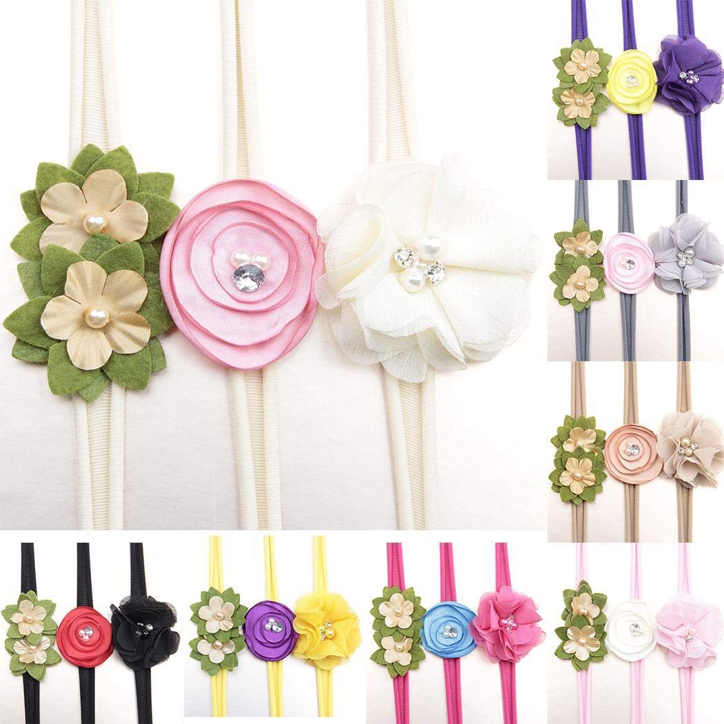 Xixini Casual Outdoor 3 Stück/satz Baby Mädchen Mode Floral Faux Perle Strass Elastische Stirnband Geschenk Haar Mithelfer