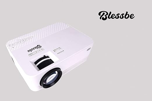 BLESSBE Portable WiFi Projector Android/iOS with WiFi Ultra Clear Display 3000 lumnes USB/HDMI/VGA/Memory SD Card (120