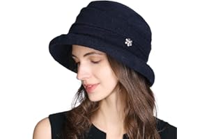 Comhats Winter Cloche Bucket Hat for Women Wool Elegant Dress 1920s Vintage Fedora