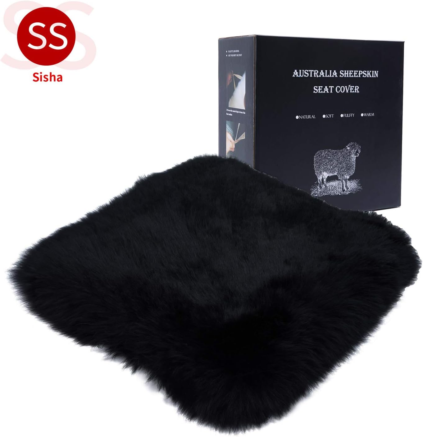 Sisha-A Winter Warmth: Universal Sheepskin Seat Cushion Cover, Natural Wool, for Cars Trucks, SUVs & Vans - Image 3