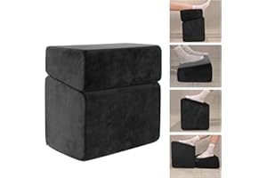 Adjustable Foot Rest for Under Desk at Work - 3 Height Ergonomic Footrest, 17x11 Inch Office Foot Stool, Soft Velvet Cushion,