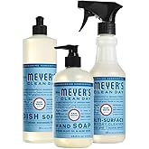 Mrs. MEYER'S CLEAN DAY Kitchen Set, Dish Soap, Hand Soap, Multi-Surface Cleaner, 3 CT (Rain Water)