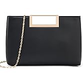 DETARA Clutch Purses for Women Cut Out Handle Clutch PU Leather Evening Bag Elegant Purse for Women Formal Wedding Party