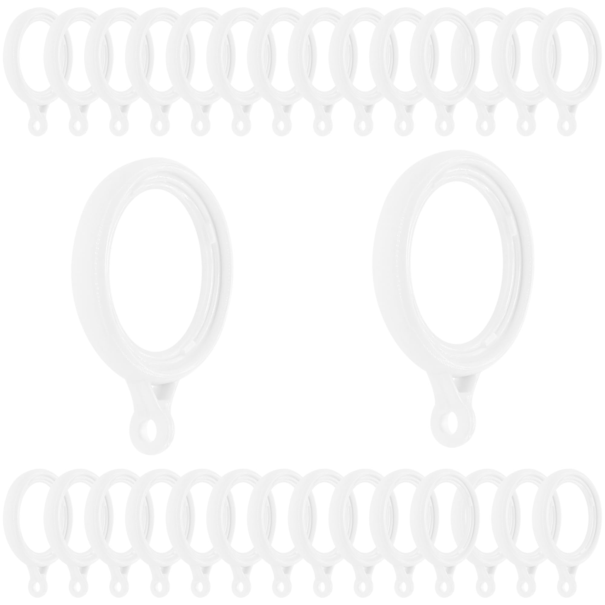 30 PCS Plastic Curtain Rings (White)