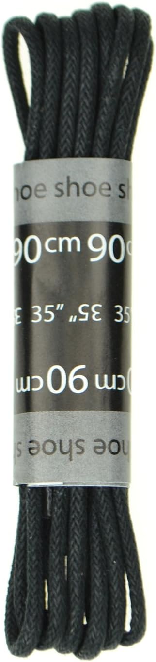 Collonil Schnürsenkel Rund & Gewachst – Länge 90cm, Schwarz, Wasserdicht, Made In Germany
