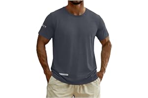 Mens Workout Tshirts Short Sleeve Crewneck Shrits Lightweight Breathable Summer Tops Loose Comfy Athletic Gym Tees