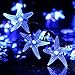 LUCKLED Original Starfish Solar String Lights, 20ft 30 LED Fairy Christmas Lights Halloween Lights Halloween Decorative Lighting for Garden, Home, Patio, Party and Holiday Decorations [Blue]