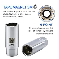 A ABIGAIL 5PCS Magnetic Spark Plug Socket Set