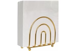 Blue Donuts Gold Arc Collection Napkin Holder – Napkin Holders for Tables, Modern Napkins Holder, Dining Table Napkin Holders