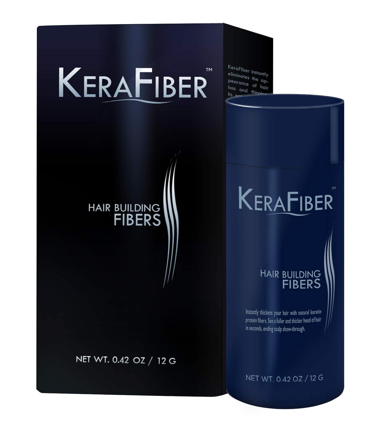 KeraFiber Hair Building Fibers - Keratin Hair Illusion Fibers for Thicker Hair in 30 Seconds, 12 g, Color White