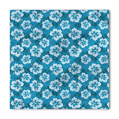 Lunarable Hawaiian Bandana, Hibiscus Leaves Flowers, Unisex Head and Neck Tie
