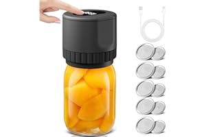 Electric Mason Jar Vacuum Sealer Kit Cordless Automatic for Food Storage and Fermentation with Wide Mouth Regular Lids
