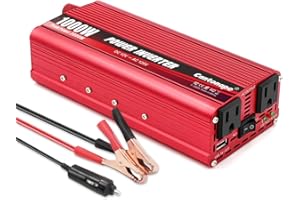 Cantonape 1000W/2000W(Peak) DC 12V to 110V AC Power Inverter Converter with 3.1A USB Car Adapter and Cigarette Lighter for Car Home Laptop Truck