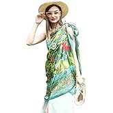 DANA XU Women's 100% Mulberry Satin Silk Pashmina Shawl Wraps Extra Large Floral Scarf for Evening Dresses, Soft Oversized