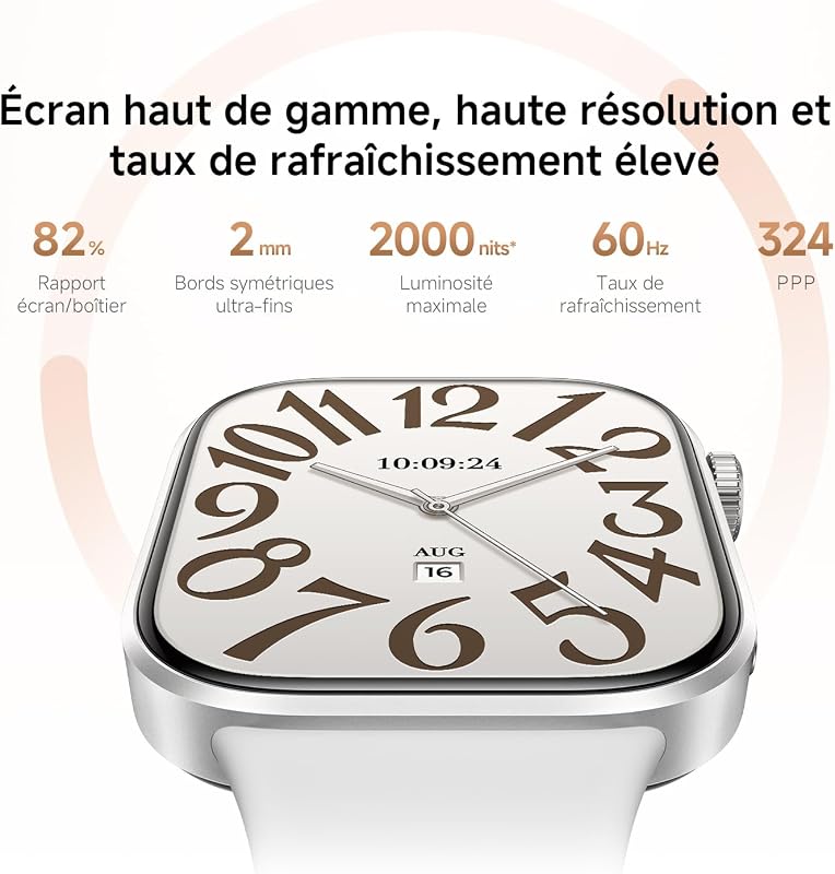 Redmi Watch 6, Montre Connectée, Autonomie de 24 Jours, Noir