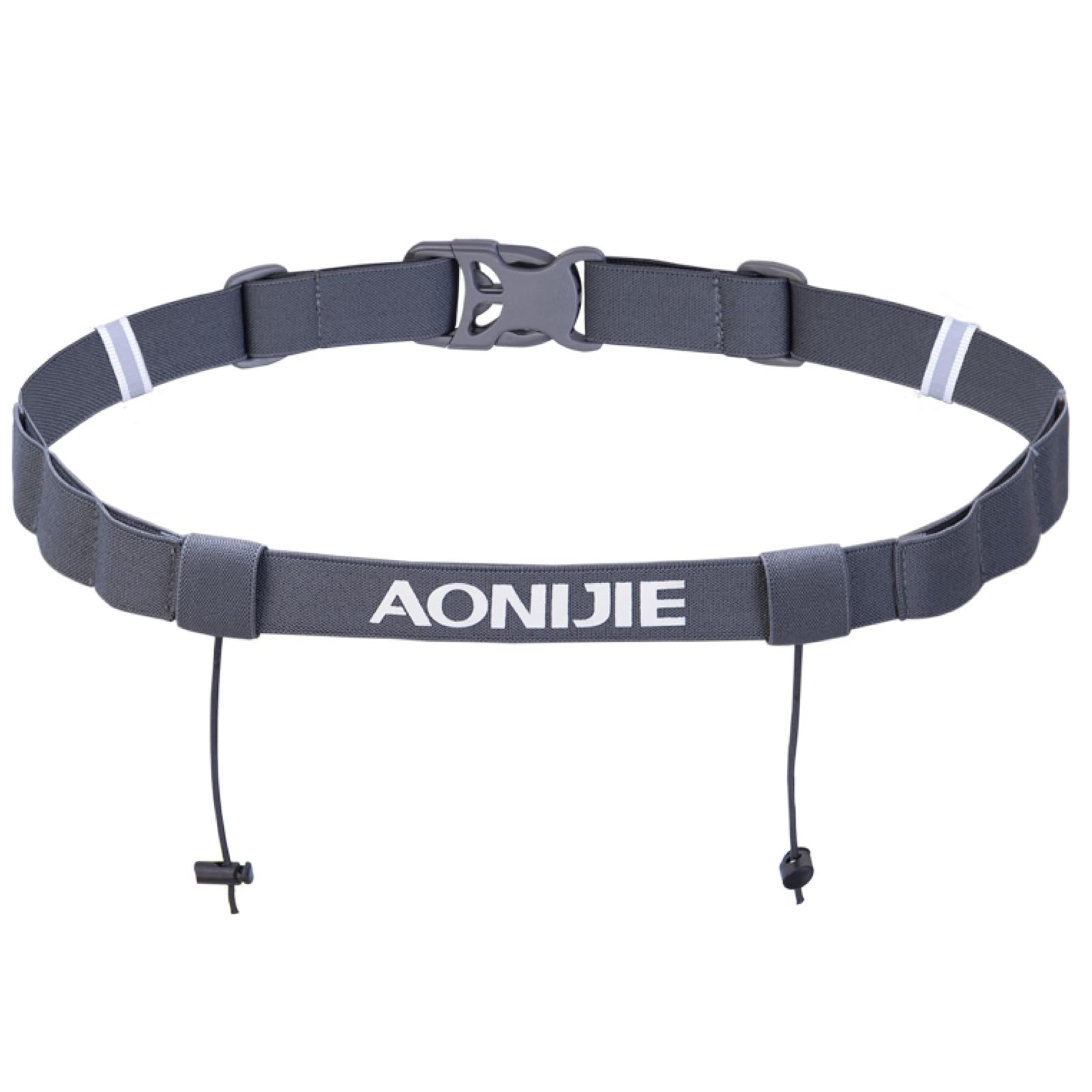 Azarxis Race Number Bib Belt with 6 Storage Gel Loops Adjustable Elastic Webbing for Men Women Runners Running Jogging Triathlon Marathon Trail Race Cycling (Grey)