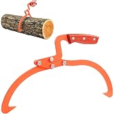 Teodute 20 Inch Logging Tongs Logging Skidding Tongs with Non Slip Grip 2 Claw Stainless Steel Hand Log Grapple, Handling, Log Tongs Grapple Lifting, Dragging Carrying Logging Tool Equipment Orange