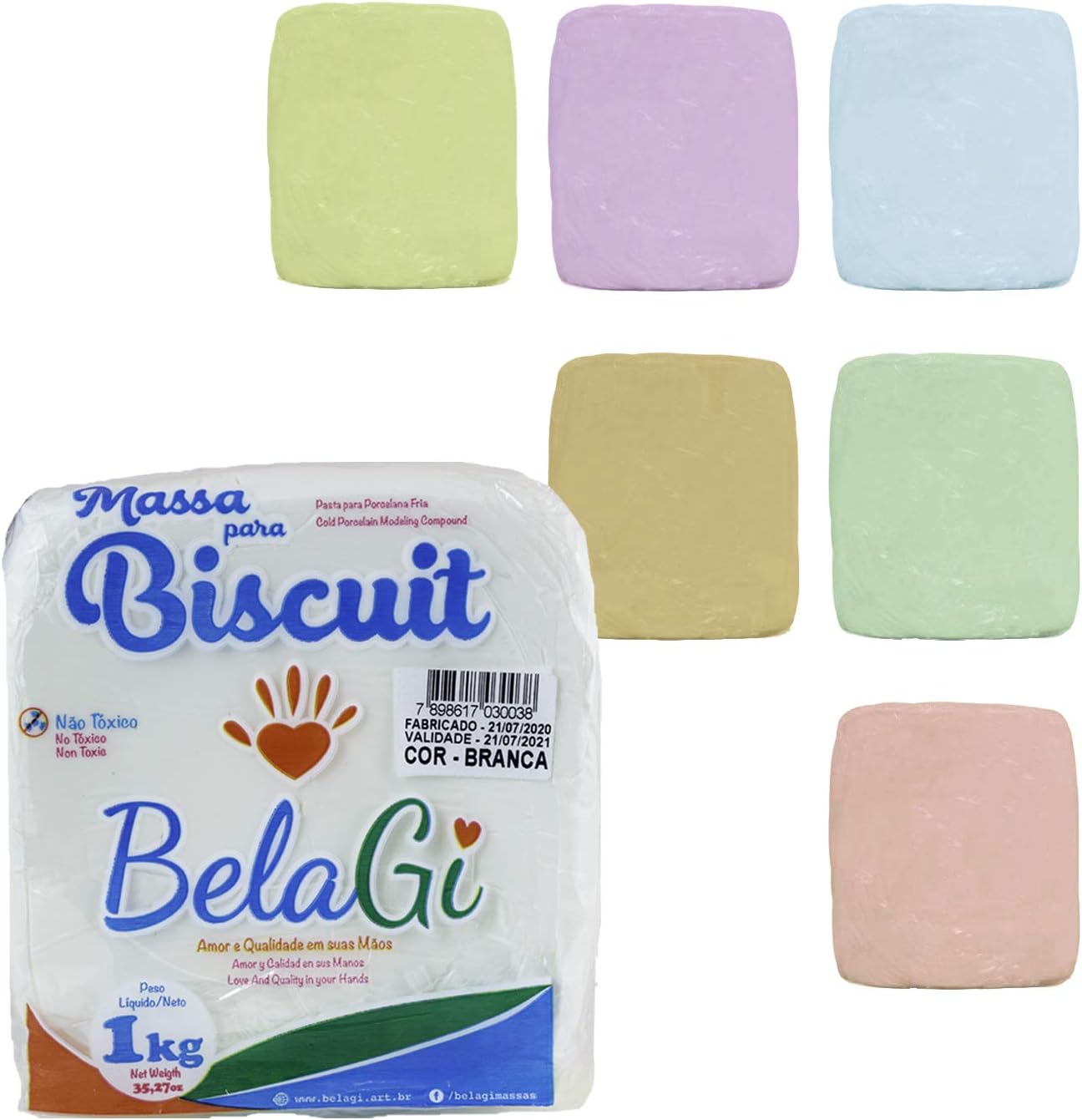 Massa Para Biscuit Belagi Branca 1Kg  (7898617030038)