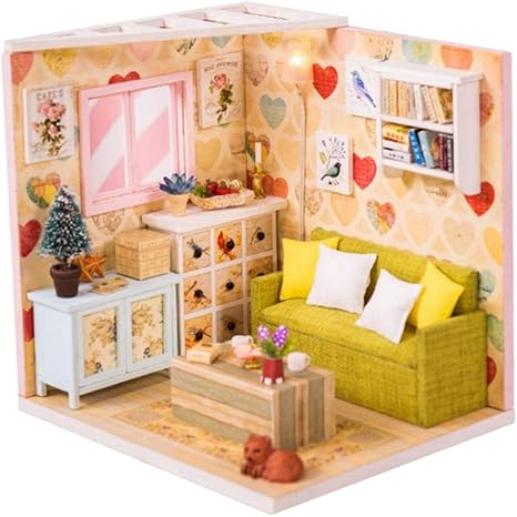 Toygogo Dollhouse Furniture And Accessories Diy 3d Doll House