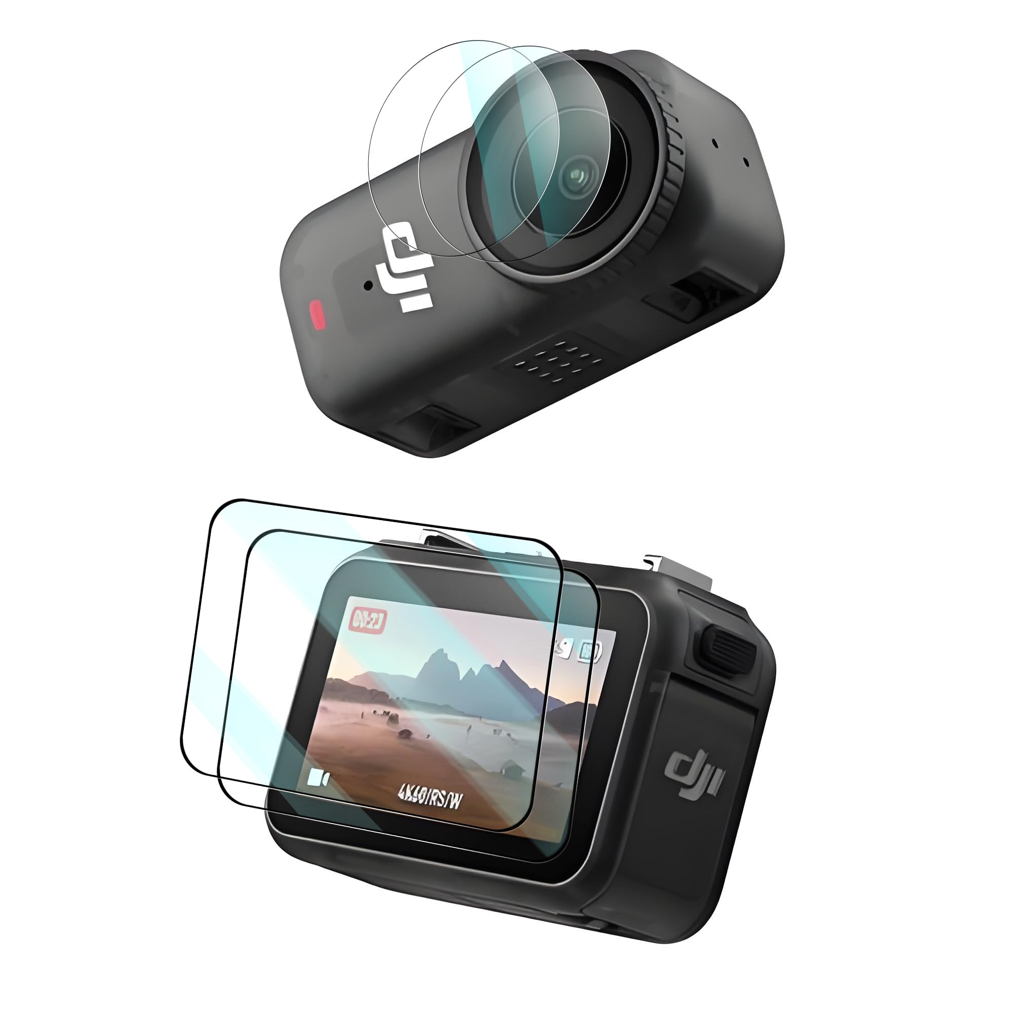Photo 1 of Screen Protector for DJI Osmo Nano Accessories(2 Sets),Lens Protector&Screen Protector for DJI Osmo Nano Camera Accessories with Auxiliary Suction Cup,9H Hardness Tempered Glass, Ultra HD Bubble
