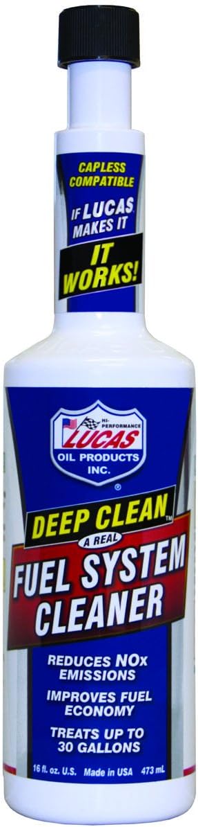 Lucas Deep Clean Fuel System Cleaner, 16 oz, Bottle, Straw, Liquid