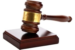 Frcctre Brown Wooden Gavel and Block Set, Handcrafted Wood Hammer Court with Square Sound Block for Lawyer Judge Auction Court Student Gift